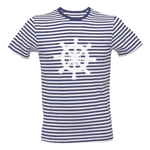 Tričko s potiskem Námořnické pruhované s kormidlem
