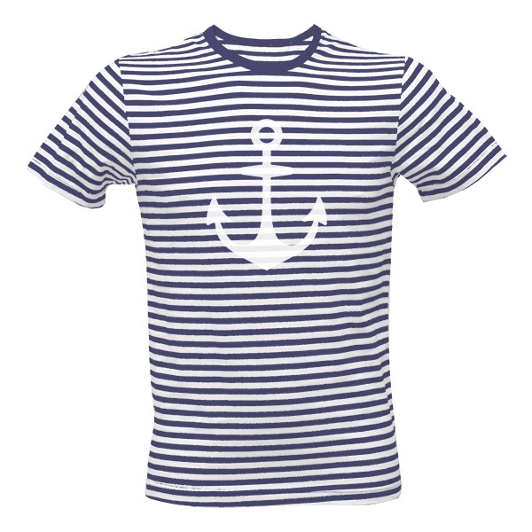 Tričko s potlačou Námořnické pruhované s kotvou