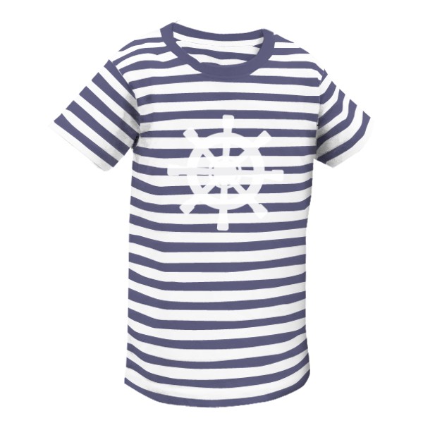 Tričko s potlačou Námořnické pruhované s kormidlem